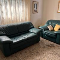 Divano e poltrona in pelle 