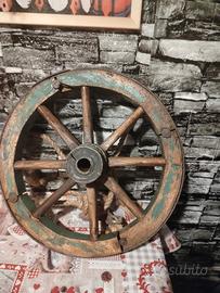  ruota in legno fine '800 predisposta lampadario