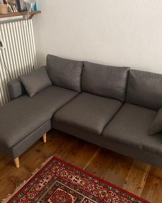 Divano angolare 3/4 posti grigio