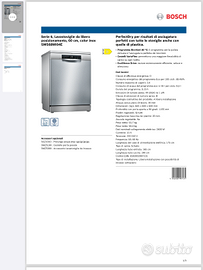 Lavastoviglie Bosch serie 6 libero posizionamento