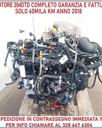 Motore 204dtd 47 mila km 2018 contrassegno e garan
