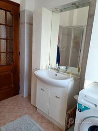 Arredo bagno con lavabo specchio luci e colonna