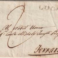 ANTICA LETTERA MANOSCRITTA DEL 1814 (Lucca-Ferrara