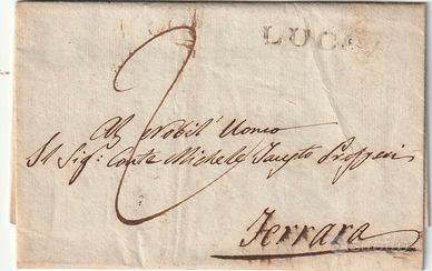 ANTICA LETTERA MANOSCRITTA DEL 1814 (Lucca-Ferrara