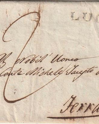 ANTICA LETTERA MANOSCRITTA DEL 1814 (Lucca-Ferrara