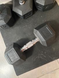 Manubrio pesi 12,5 dumbbell palestra esagonale