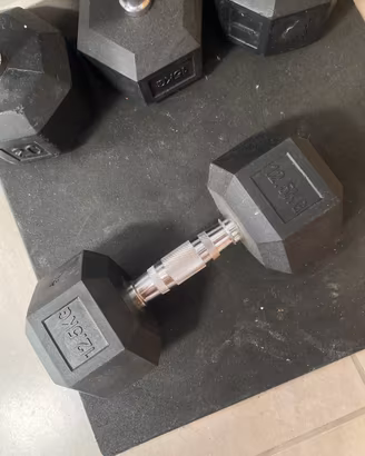 Manubrio pesi 12,5 dumbbell palestra esagonale