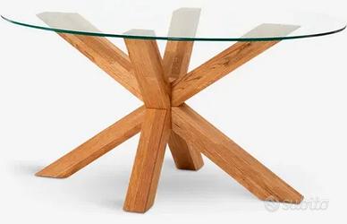 Tavolino salotto vetro/rovere prezzo trattabile