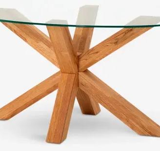 Tavolino salotto vetro/rovere prezzo trattabile