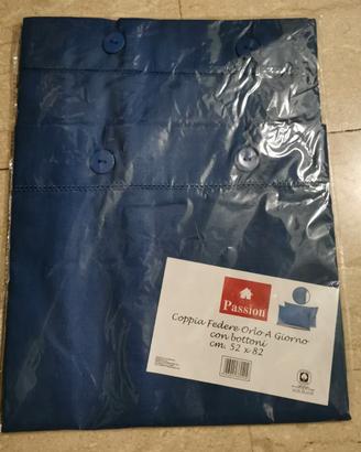 Coppia FEDERE per CUSCINO / GUANCIALE - colore BLU
