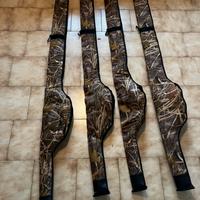 Set 4 canne inglwsi con 4 mulinelli shimano