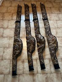 Set 4 canne inglwsi con 4 mulinelli shimano