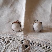 orecchini argento 925 e agata bianca