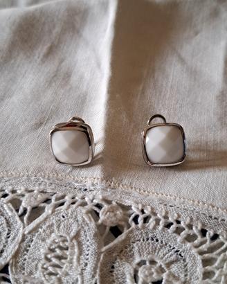 orecchini argento 925 e agata bianca