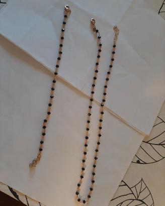 SET BRACCIALE E  COLLIER IN ONICE NERO PLACC ORO