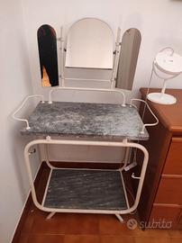 Mobile toeletta vintage anni 40 con ripiano marmo