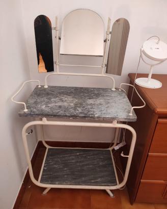 Mobile toeletta vintage anni 40 con ripiano marmo