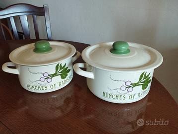 2 pentole smaltate nuove