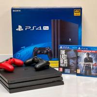 PS4 Pro nera 1tb + 2 controller e 2 giochi