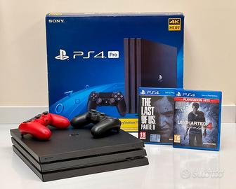 PS4 Pro nera 1tb + 2 controller e 2 giochi