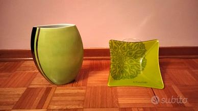 Vaso e  piatto coordinati firmati Claraluna 