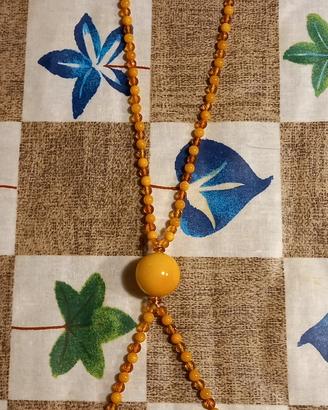 Collana Saliscendi in Ambra e Resina- Come nuova
