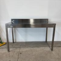 Tavolo inox con alzatina, senza ripiano 140x70x85H