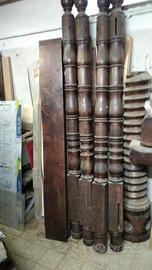 Letto a baldacchino legno  castagno antico