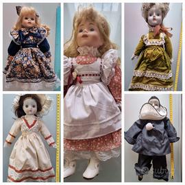 Lotto n.5 Bambole di ceramica anni' 80