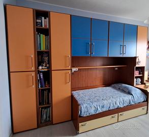 armadio ponte con letto una piazza