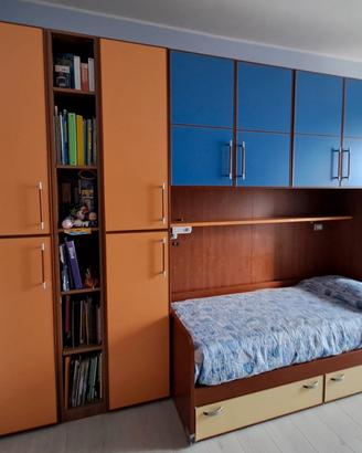 armadio ponte con letto una piazza