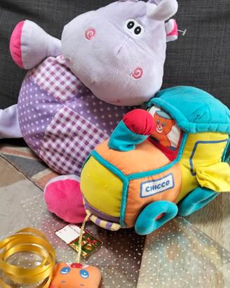 Giochi Neonati Trenino Sonagli Chicco e Peluche 