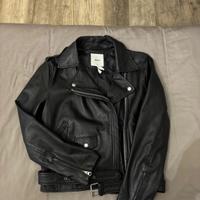 Giubbotto biker di vera pelle