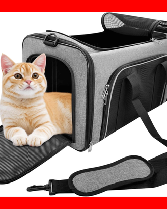 Trasportino Gatto/Cane Grigio L50xB30xH30cm NUOVO