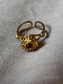Anello Filigrana Sarda Argento Placcato Oro