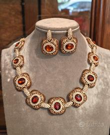 Set vintage barocco collana e orecchini donna