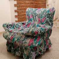 Copridivano e copripoltrone a fantasia floreale