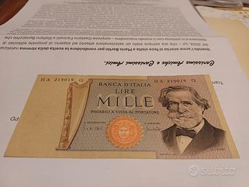 Banconota 1000 lire Giuseppe Verdi Carli-Lombardo