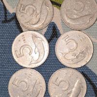  stock di 6 monete 5 centesimi 3-54 2-51 1-53