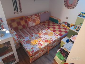 Divano letto angolare con contenitore