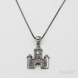 Collana Chimera in argento 925 con castello L.16