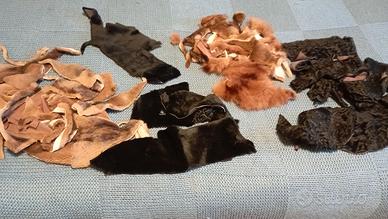 Pezzi di pelliccia naturale diversa.