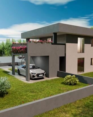 Appartamento bicamere con posto auto in villa