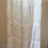 Gonna lunga bianca con fodera e rou