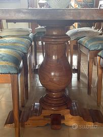 Tavolo noce massello e finto camino in legno