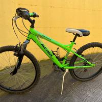 Bicicletta MTB 24” verde fluo
