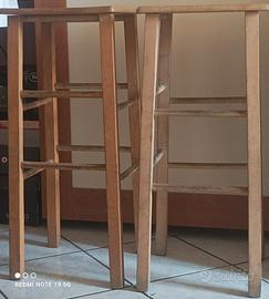 N° 2 SGABELLI IN LEGNO NOCE DA BAR 