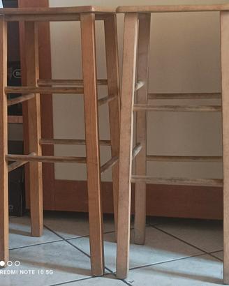 N° 2 SGABELLI IN LEGNO NOCE DA BAR 