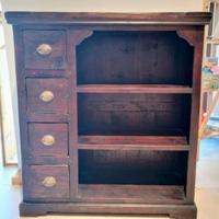 Mobile etnico in legno con cassettiera e ripiani