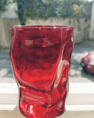 Set da 6 bicchieri Bormioli in vetro rosso
